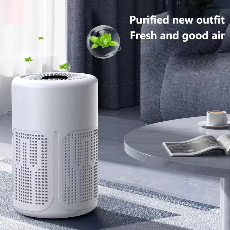 Portable Desktop Air Purifier Hepa Filter with Negative Ion Technology Eliminates Formaldehyde Odors Smoke Dust Particles