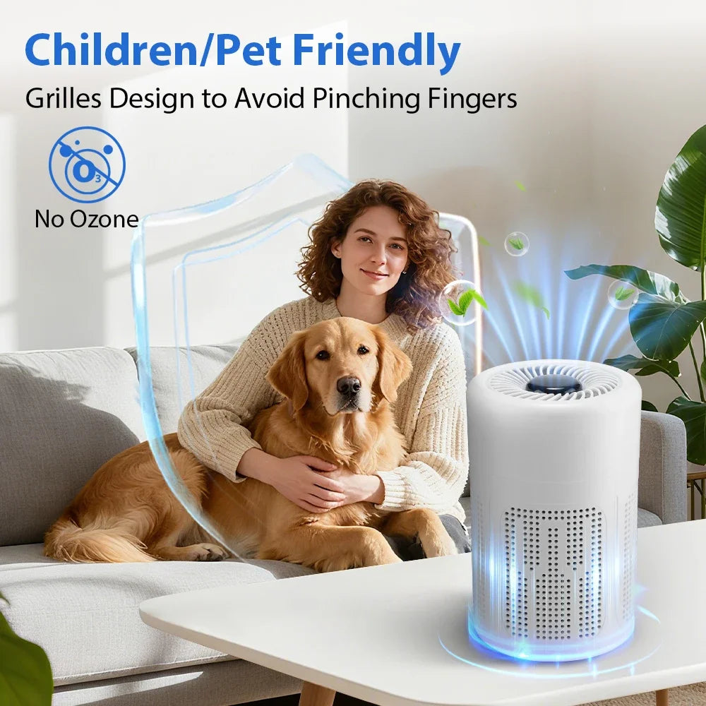 Mini Desktop Air Purifier HEPA Filter Negative Ion Technology Eliminates Formaldehyde Odors Smoke and Dust Particles Office Home