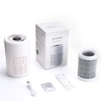 Mini Desktop Air Purifier HEPA Filter Negative Ion Technology Eliminates Formaldehyde Odors Smoke and Dust Particles Office Home